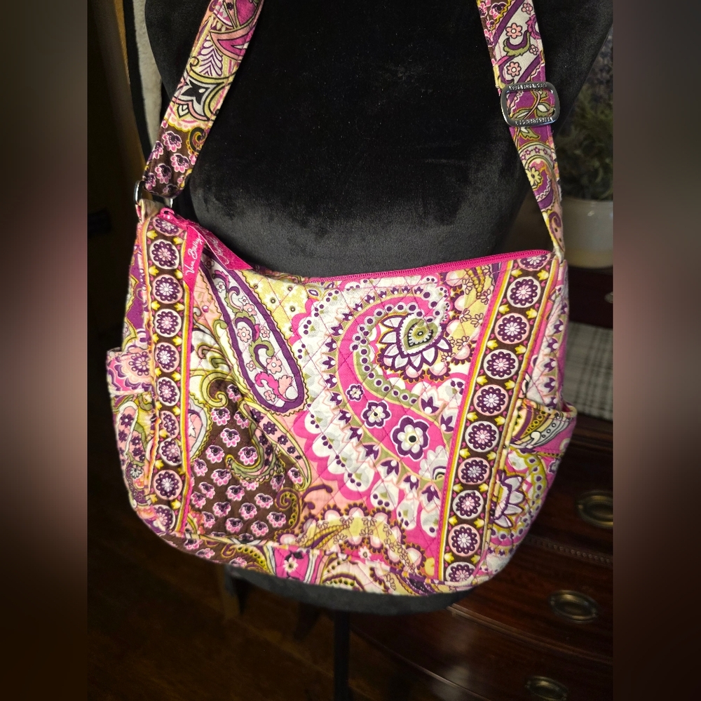Vera Bradley Pink and Purple Paisley Print Crossbody